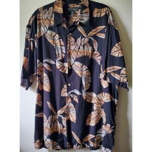 Tori Richard Mens Hawaiian Palm Short Sleeve 100% Viscos Lawn Surf Luau Shirt L